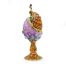 Exquisite Bejewelled Faberge Peacock Inspired Egg
