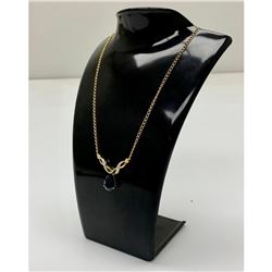 Ladies 6.05ct Tear Drop Cut Black Sapphire 18K Gold Plated Necklace