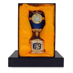 1904 Kelch Chanticleer Blue Enamel Royal Russian Egg with Clock