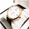 Image 2 : Edison Rose Gold Gloss Finish & Genuine Leather Band Watch