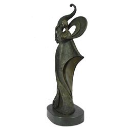 Signed Original Kassin a Tribute to Erte Bronze Sculpture Marble Figurine Figure
