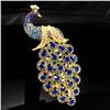 Image 2 : Large Royal Blue Jewel Peacock Broach