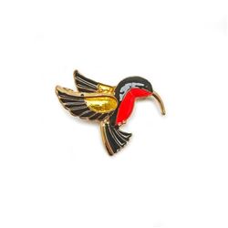 Elegant Ladies Enameled Hummingbird Brooch