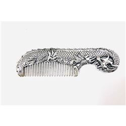 Tibetan Silver & Enameled Dragon Comb