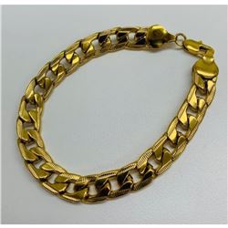 Mens 14kt Gold Plate Cuban Link Bracelet
