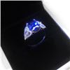Image 1 : Exquisite Ladies Silver 925 Blue Stone Ring With LED Ring Box