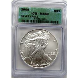 2006 AMERICAN SILVER EAGLE ICG MS69