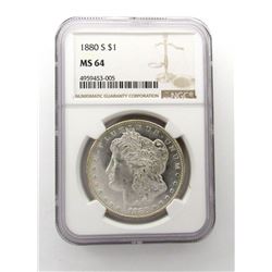1880-S Morgan Silver Dollar $ NGC MS 64