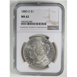 1880-O MORGAN DOLLAR NGC MS62