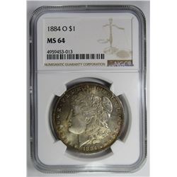 1884-O MORGAN SILVER DOLLAR NGC MS64