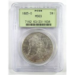 1885-O MORGAN SILVER DOLLAR PCGS MS63