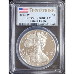 2014-W AMERICAN SILVER EAGLE PCGS PR70DCAM