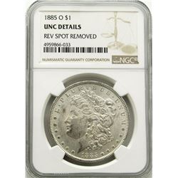 1885-O Morgan Silver Dollar $ NGC UNC Details Reve