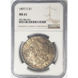 1897-S Morgan Silver Dollar $1 NGC MS61