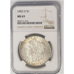 1902-O Morgan Silver Dollar $1 NGC MS63
