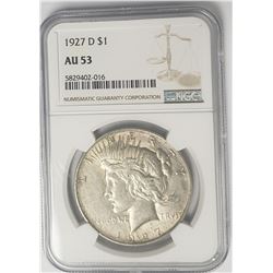 1927-D Peace Dollar $1 NGC AU53