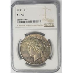 1935-P Peace Dollar $1 NGC AU58