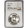 Image 1 : 1957 50C Franklin Half Dollar NGC MS65