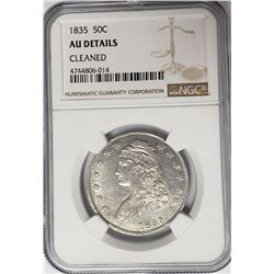 1835 Capped Bust Half Dollar 50C NGC AU Details