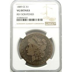 1889-CC MORGAN SILVER DOLLAR NGC VG DETAILS