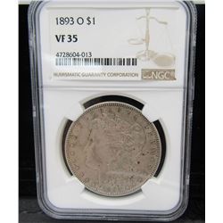 1893-O MORGAN DOLLAR NGC VF35