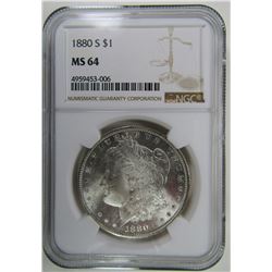 1880-S Morgan Silver Dollar $ NGC MS 64