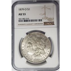 1879-O $1 Morgan Silver Dollar NGC AU53