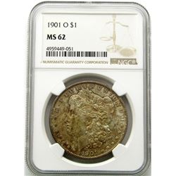 1901-O Morgan Silver Dollar $ NGC MS 62 Toned