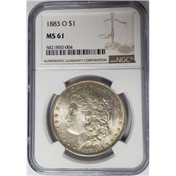 1883-O $1 Morgan Silver Dollar NGC MS61