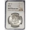 Image 1 : 1887-P $1 Morgan Silver Dollar NGC MS61