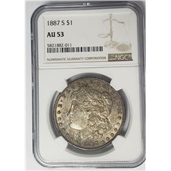 1887-S $1 Morgan Silver Dollar NGC AU53