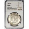 Image 1 : 1890-P $1 Morgan Silver Dollar NGC MS62