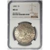 Image 1 : 1890-P $1 Morgan Silver Dollar NGC MS61