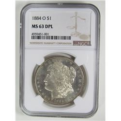 1884-O MORGAN DOLLAR NGC MS63 DPL