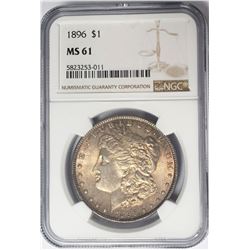 1896-P $1 Morgan Silver Dollar NGC MS61