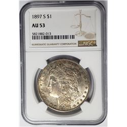 1897-S $1 Morgan Silver Dollar NGC AU53