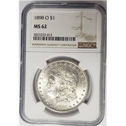 1898-O $1 Morgan Silver Dollar NGC MS62