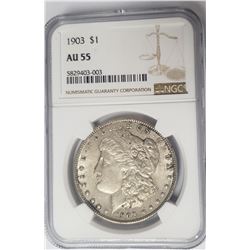 1903-P Morgan Silver Dollar $1 NGC AU55