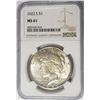 Image 1 : 1922-S $1 Peace Silver Dollar NGC MS61