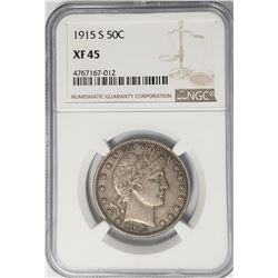 1915-S Barber Half Dollar 50C NGC XF45