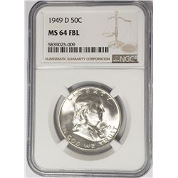 1949-D Franklin Half Dollar 50C NGC MS64 FBL