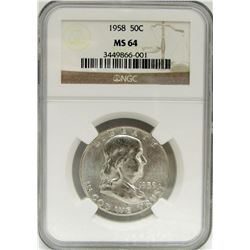 1958 FRANKLIN HALF DOLLAR NGC