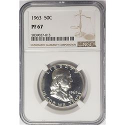 1963 50C Franklin Half Dollar NGC PF67