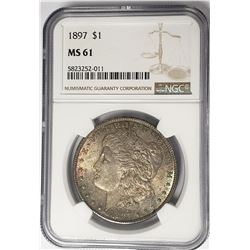 1897-P Morgan Silver Dollar $1 NGC MS61