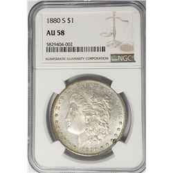 1880-S Morgan Silver Dollar $1 NGC AU58