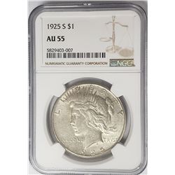 1925-S Peace Dollar $1 NGC AU55
