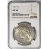 Image 1 : 1927-P Peace Dollar $1 NGC AU58