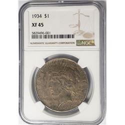 1934-P Peace Dollar $1 NGC XF45