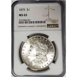 1879-P Morgan Silver Dollar $1 NGC MS65