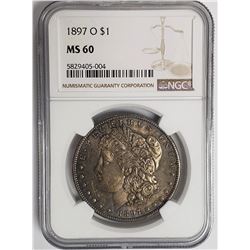 1897-O Morgan Silver Dollar $1 NGC MS60